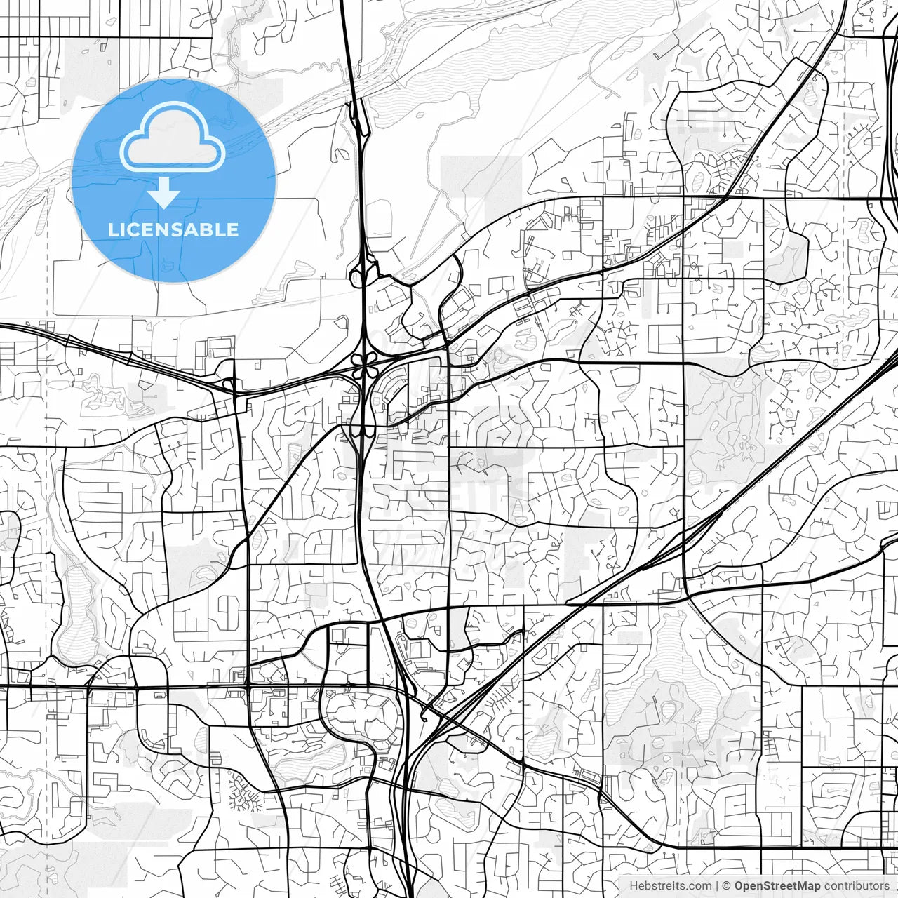 Vector PDF map of Burnsville, Minnesota, United States