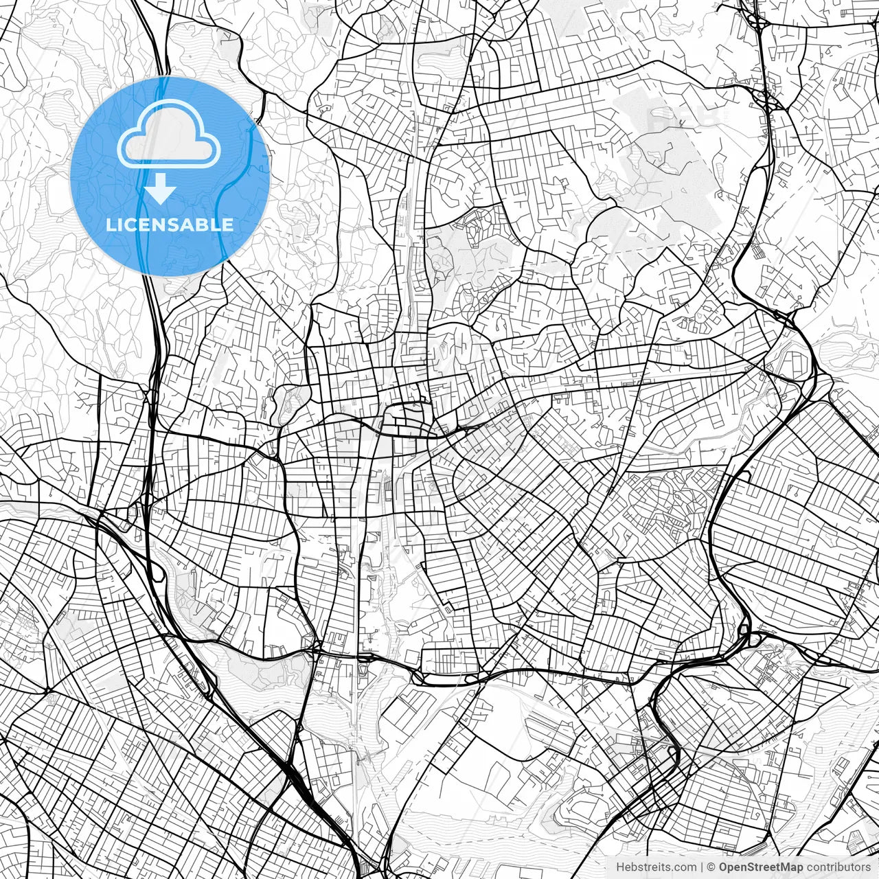 Vector PDF map of Malden, Massachusetts, United States