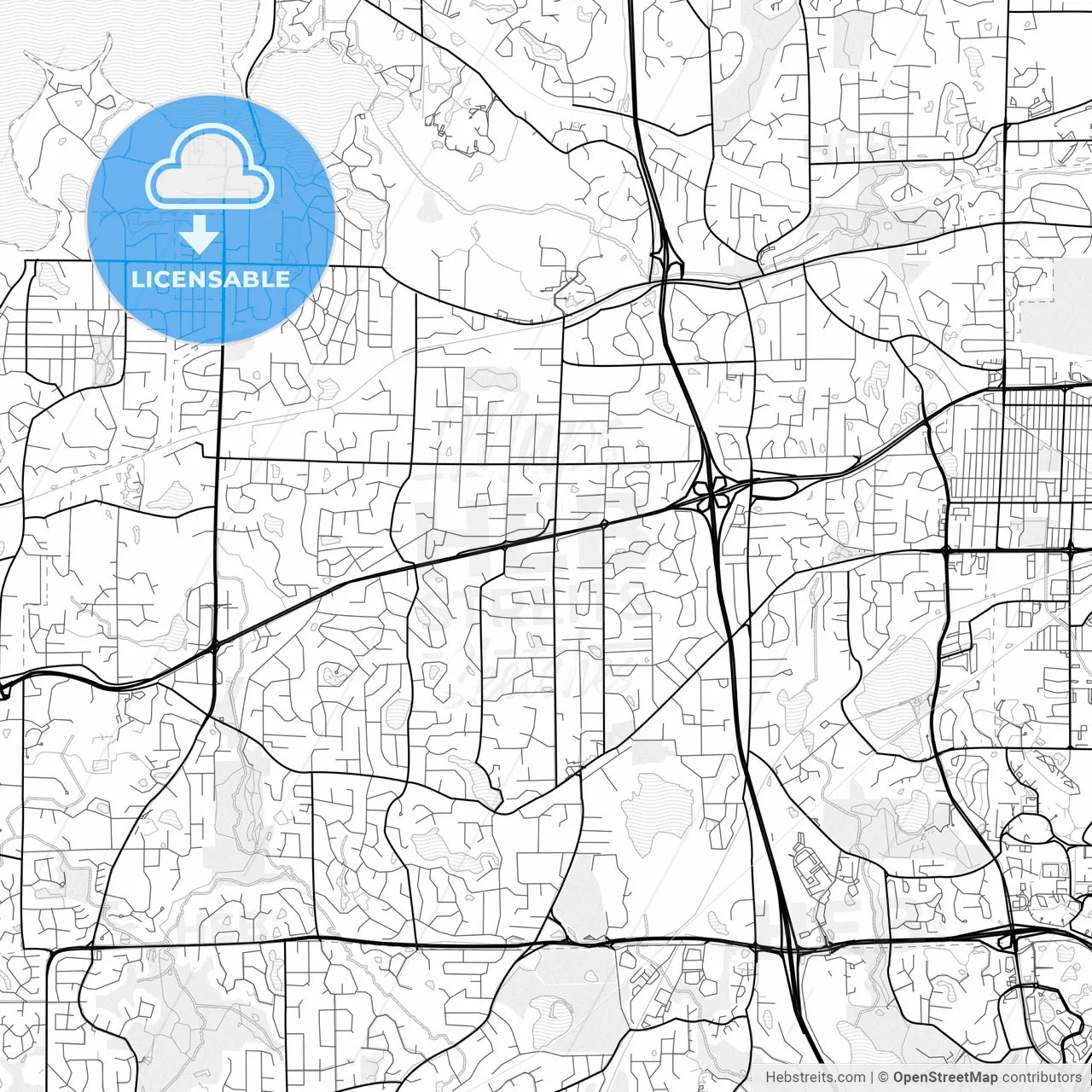 Vector PDF map of Minnetonka, Minnesota, United States