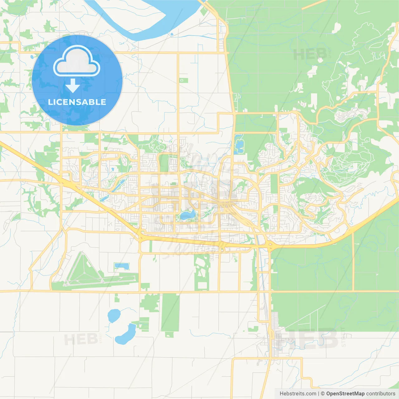 Empty vector map of Abbotsford, British Columbia, Canada