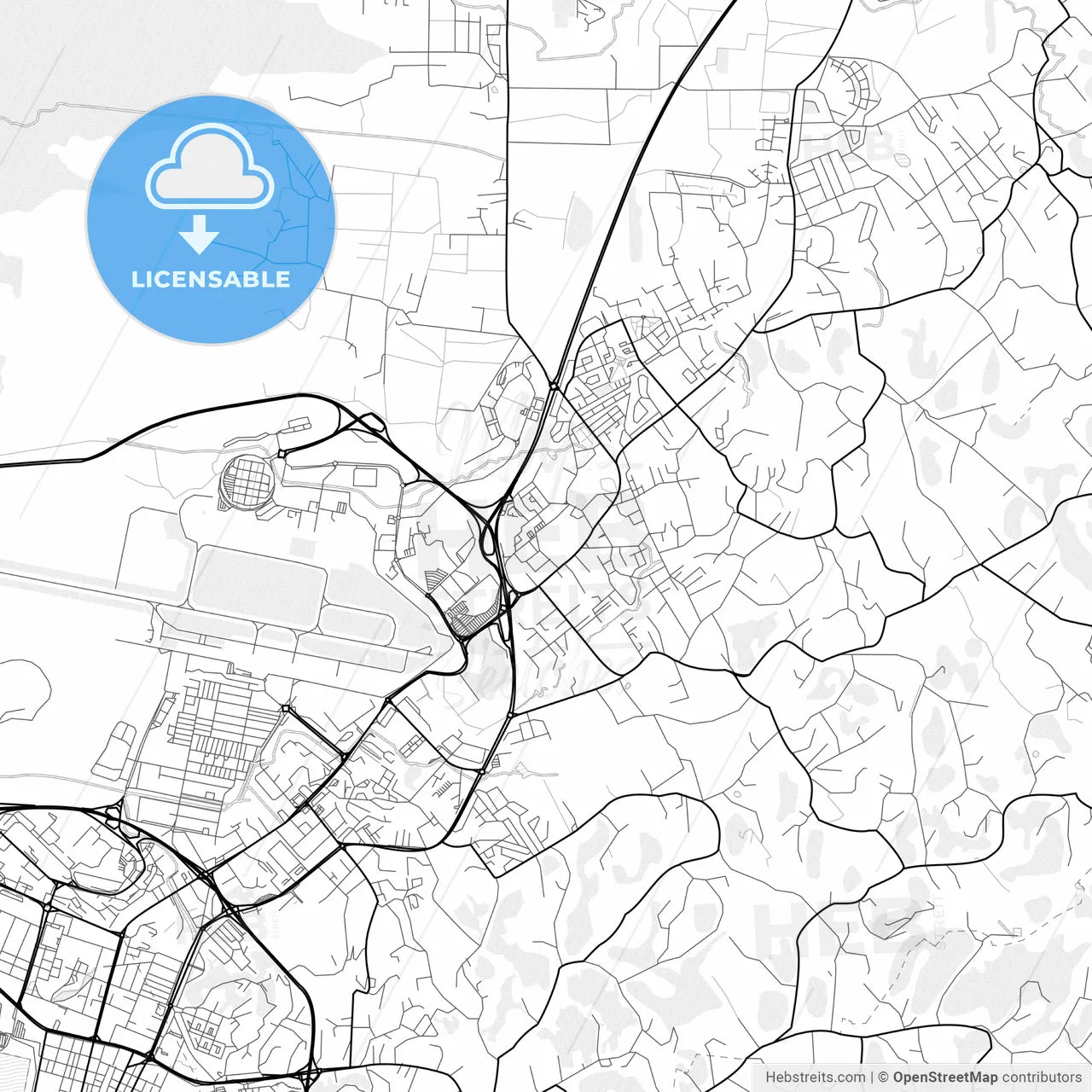 Vector PDF map of Les Abymes, France
