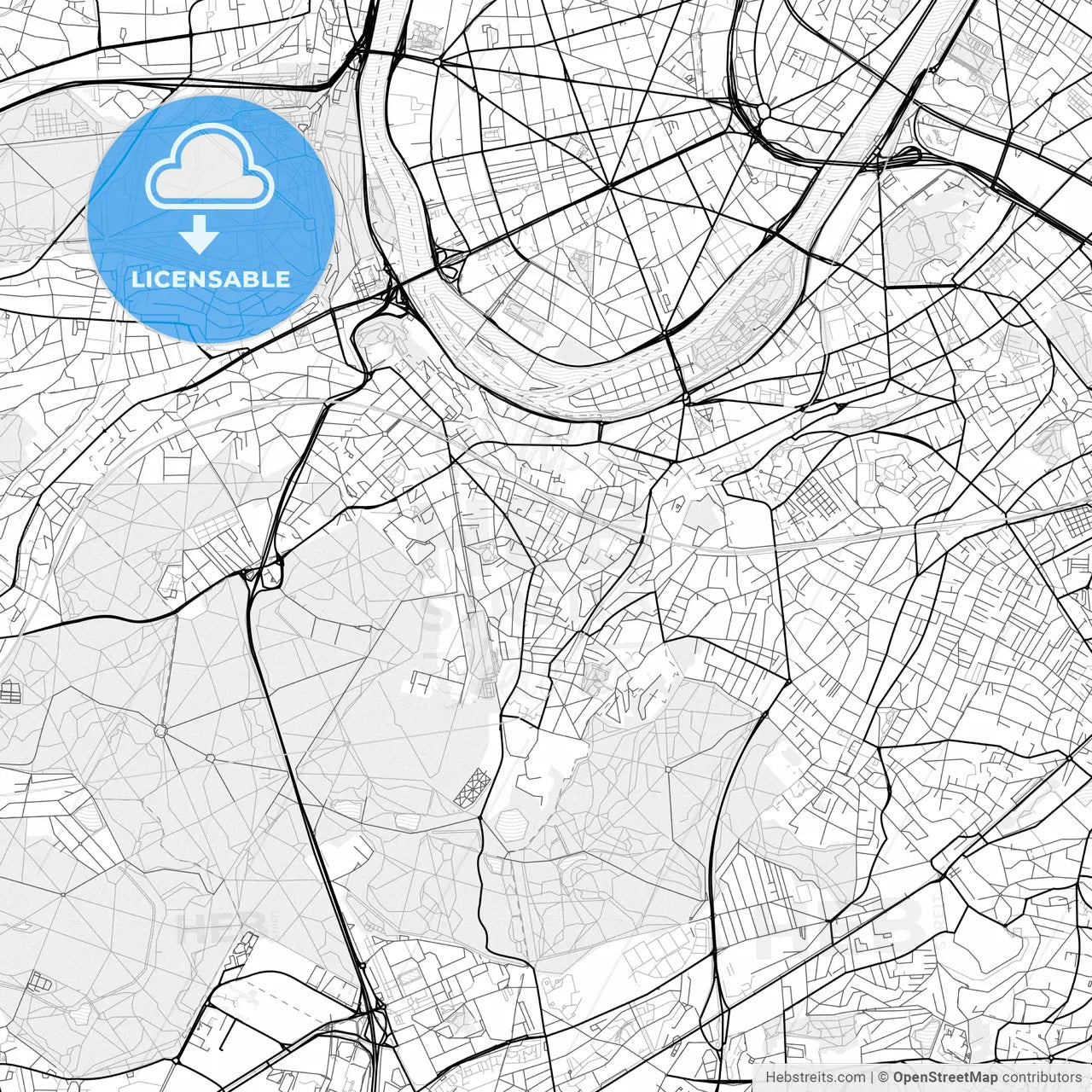 Vector PDF map of Meudon, France