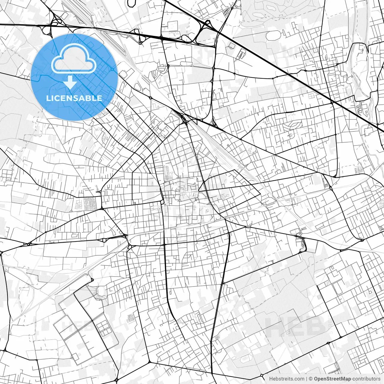 Vector PDF map of Busto Arsizio, Italy