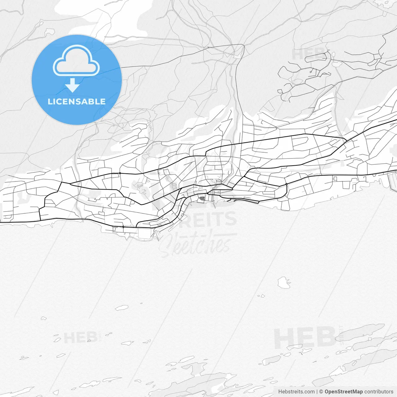 Vector PDF map of Molde, Norway
