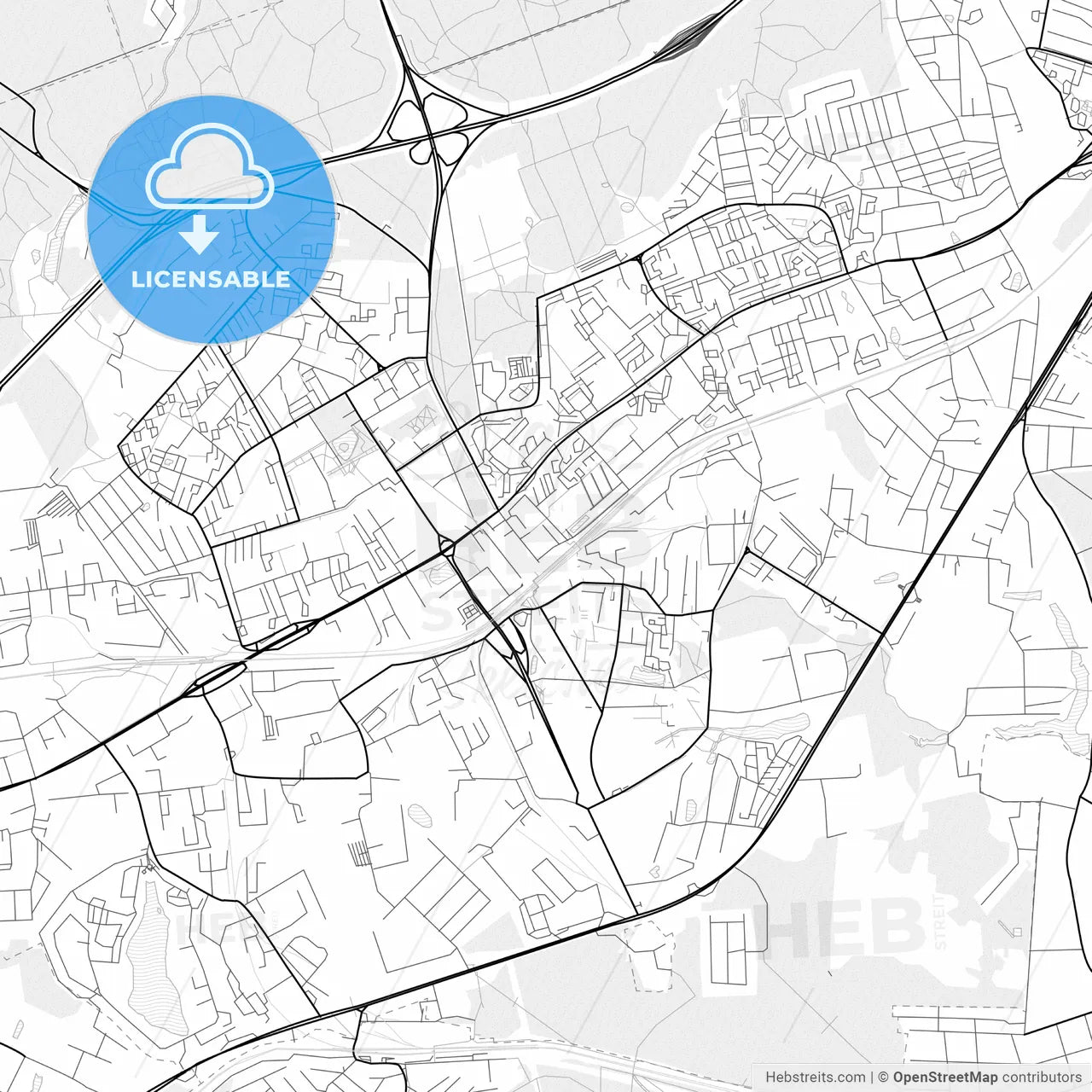 Vector PDF map of Odintsovo, Russia