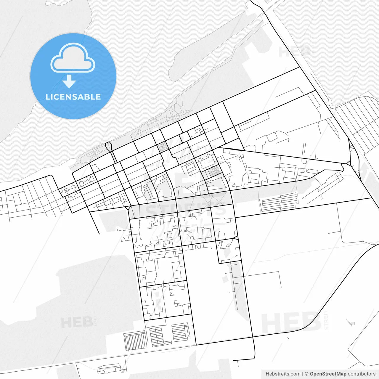Vector PDF map of Nova Kakhovka, Ukraine