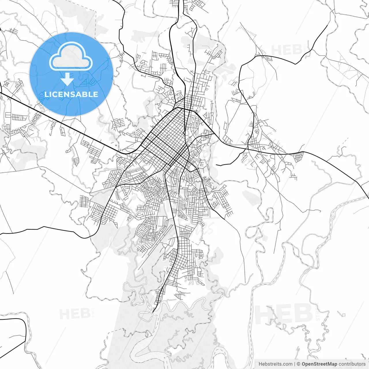 Vector PDF map of David, Panama