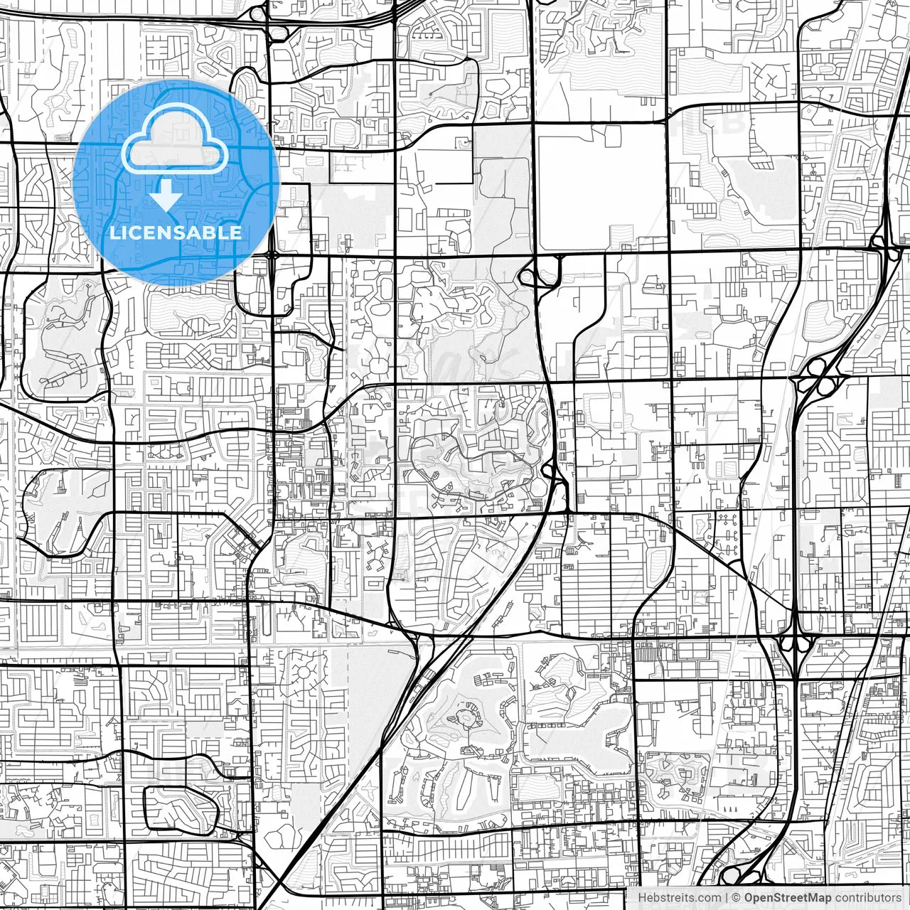 Vector PDF map of Coconut Creek, Florida, United States