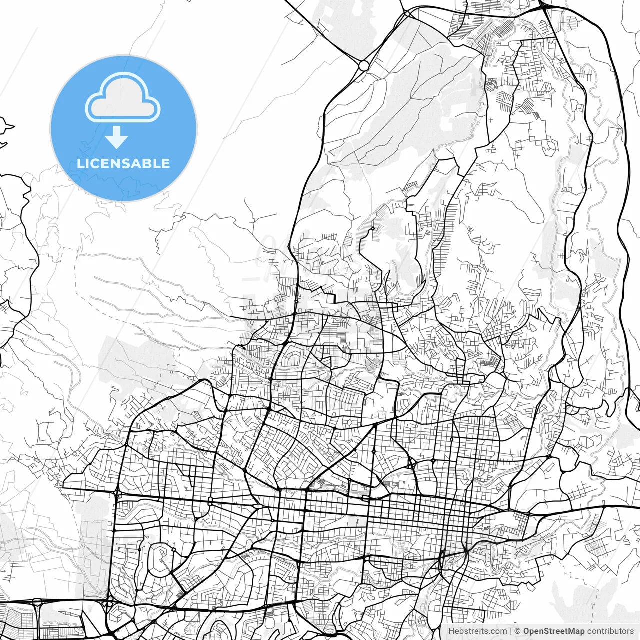 Vector PDF map of Mejicanos, El Salvador