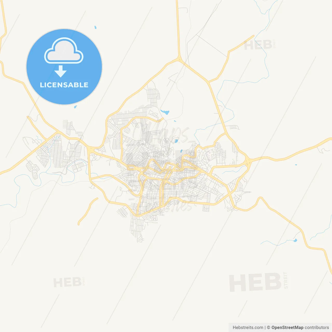 Empty vector map of Hidalgo del Parral, Chihuahua, Mexico