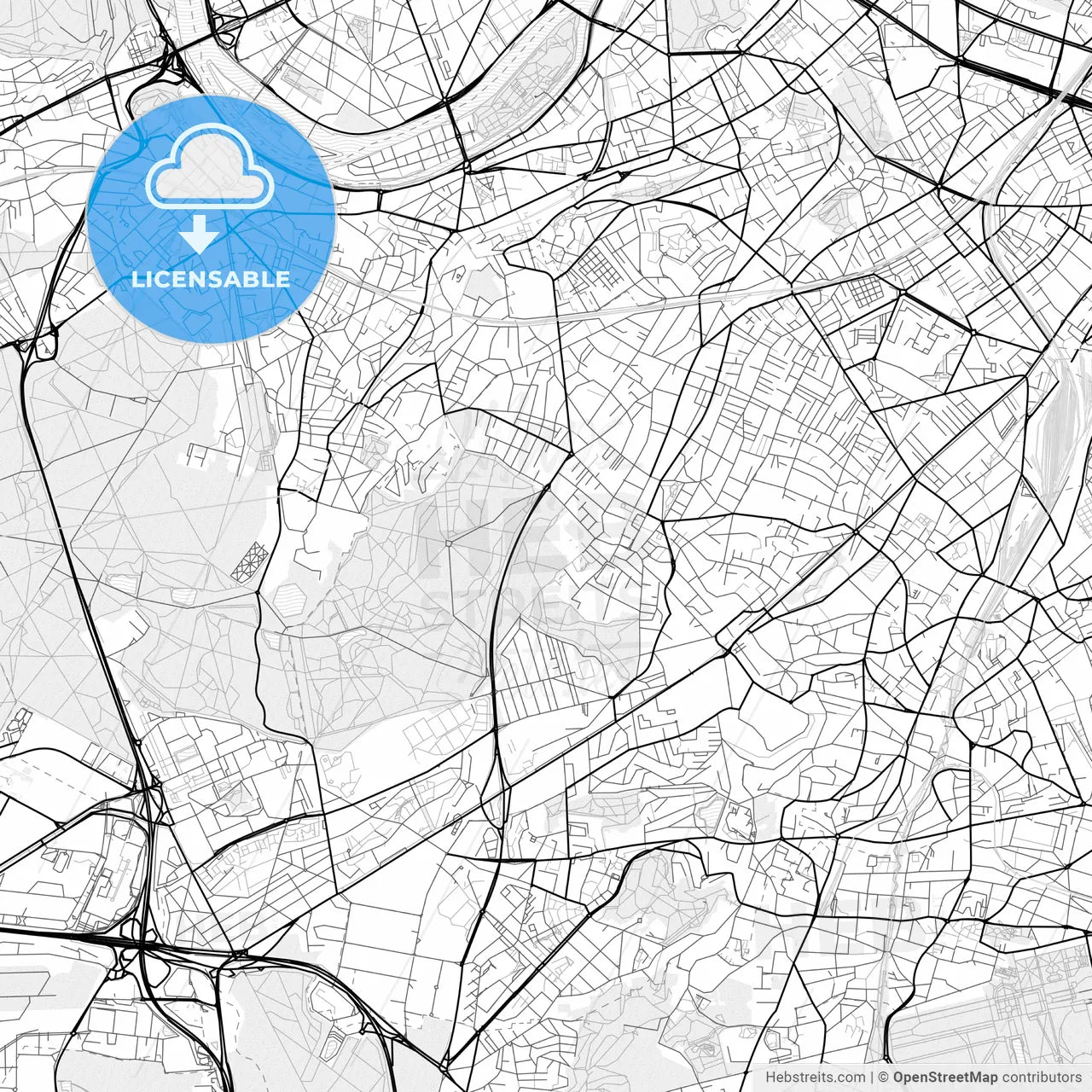 Vector PDF map of Clamart, France