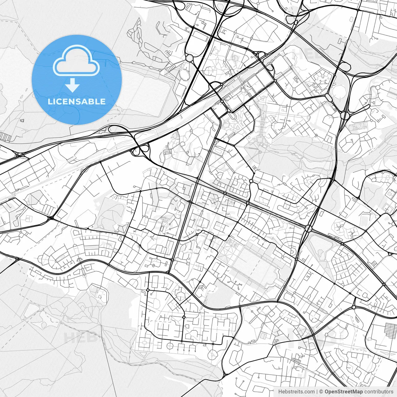 Vector PDF map of Montigny-le-Bretonneux, France