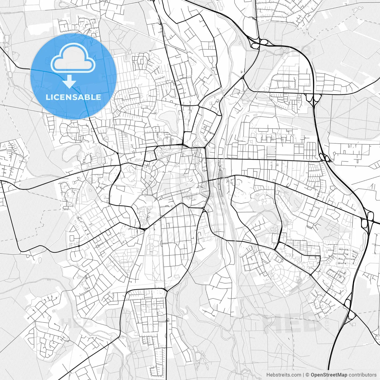 Vector PDF map of Luneburg, Germany