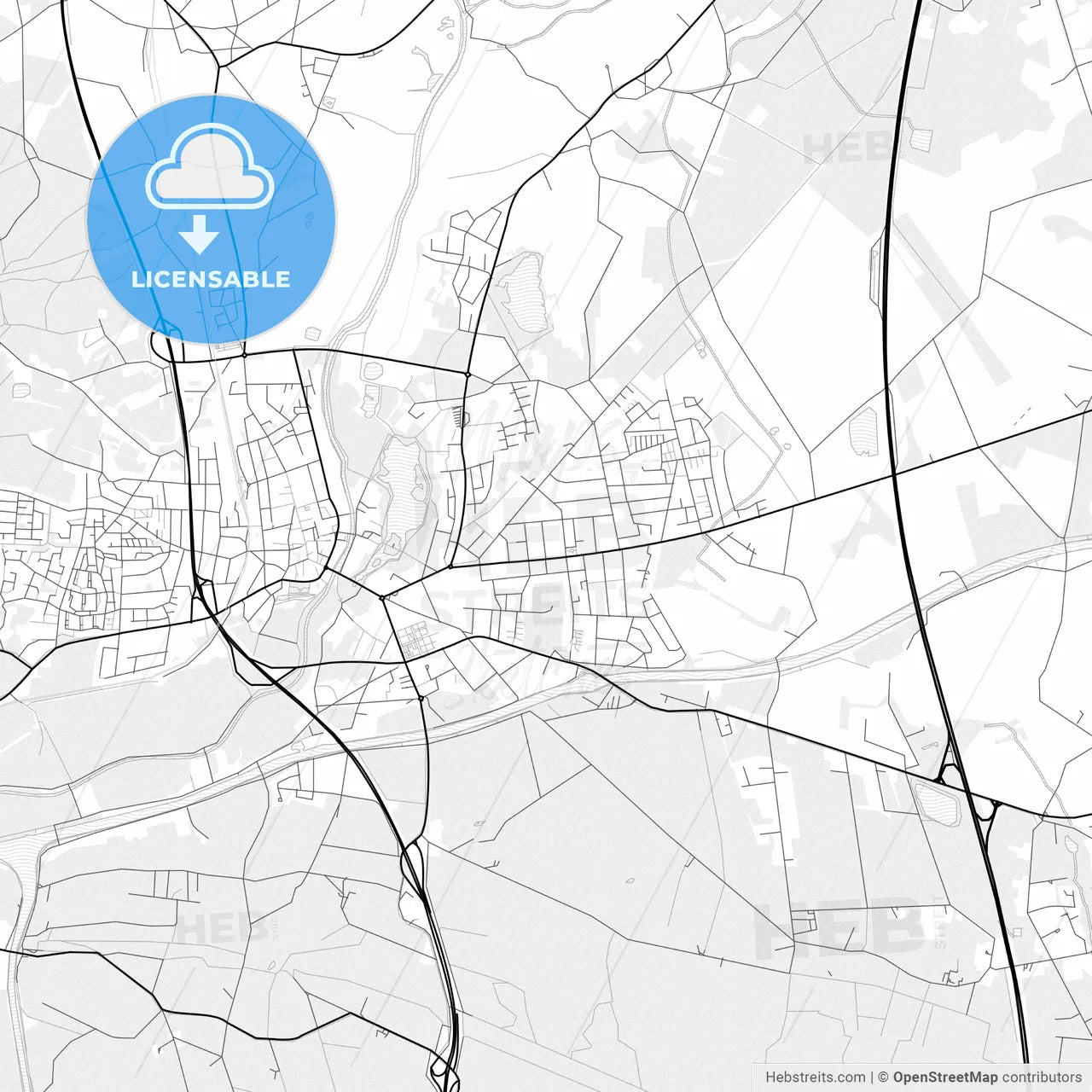 Vector PDF map of Bramsche, Germany