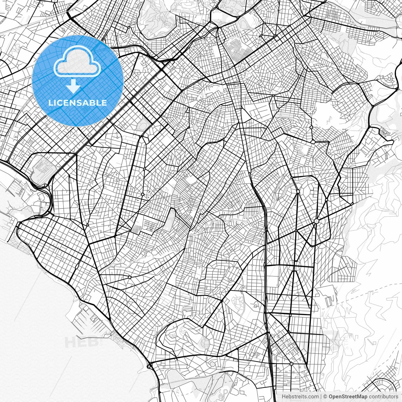 Vector PDF map of Agios Dimitrios, Greece