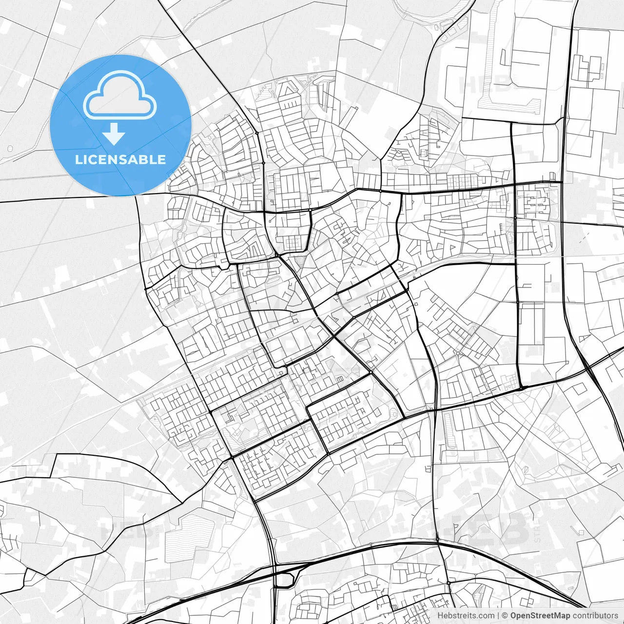 Vector PDF map of Oss, Netherlands