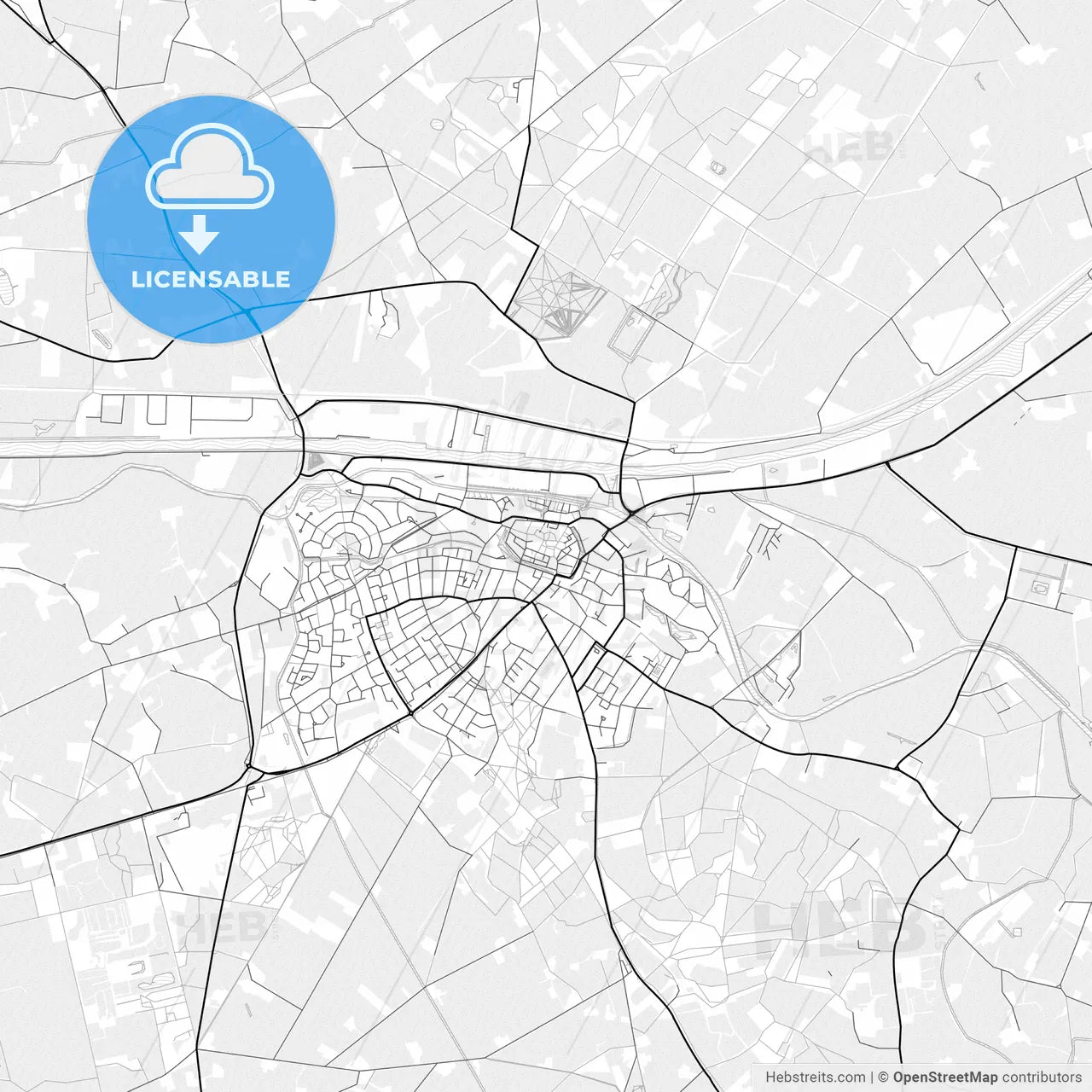 Vector PDF map of Lochem, Netherlands
