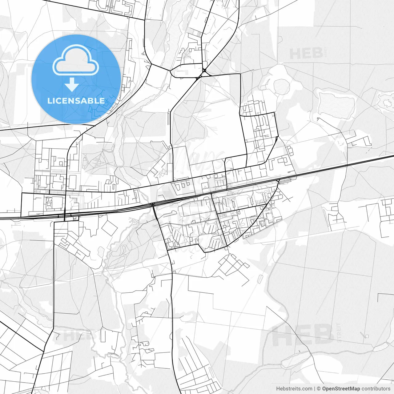 Vector PDF map of Balashikha, Russia