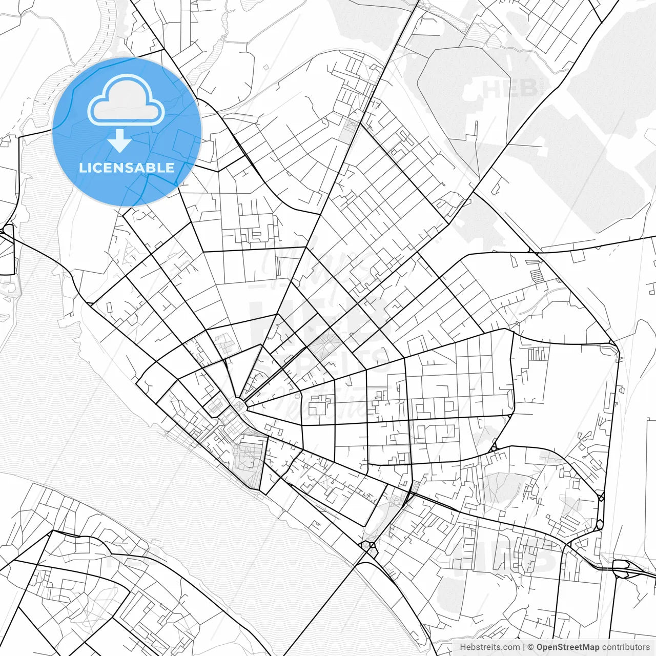 Vector PDF map of Kostroma, Russia