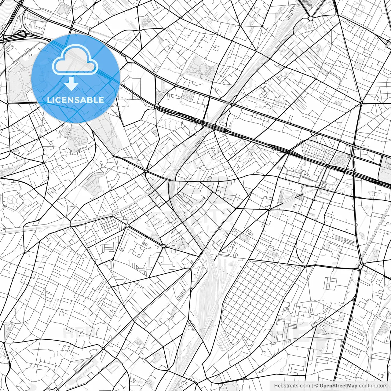 Vector PDF map of Malakoff, France