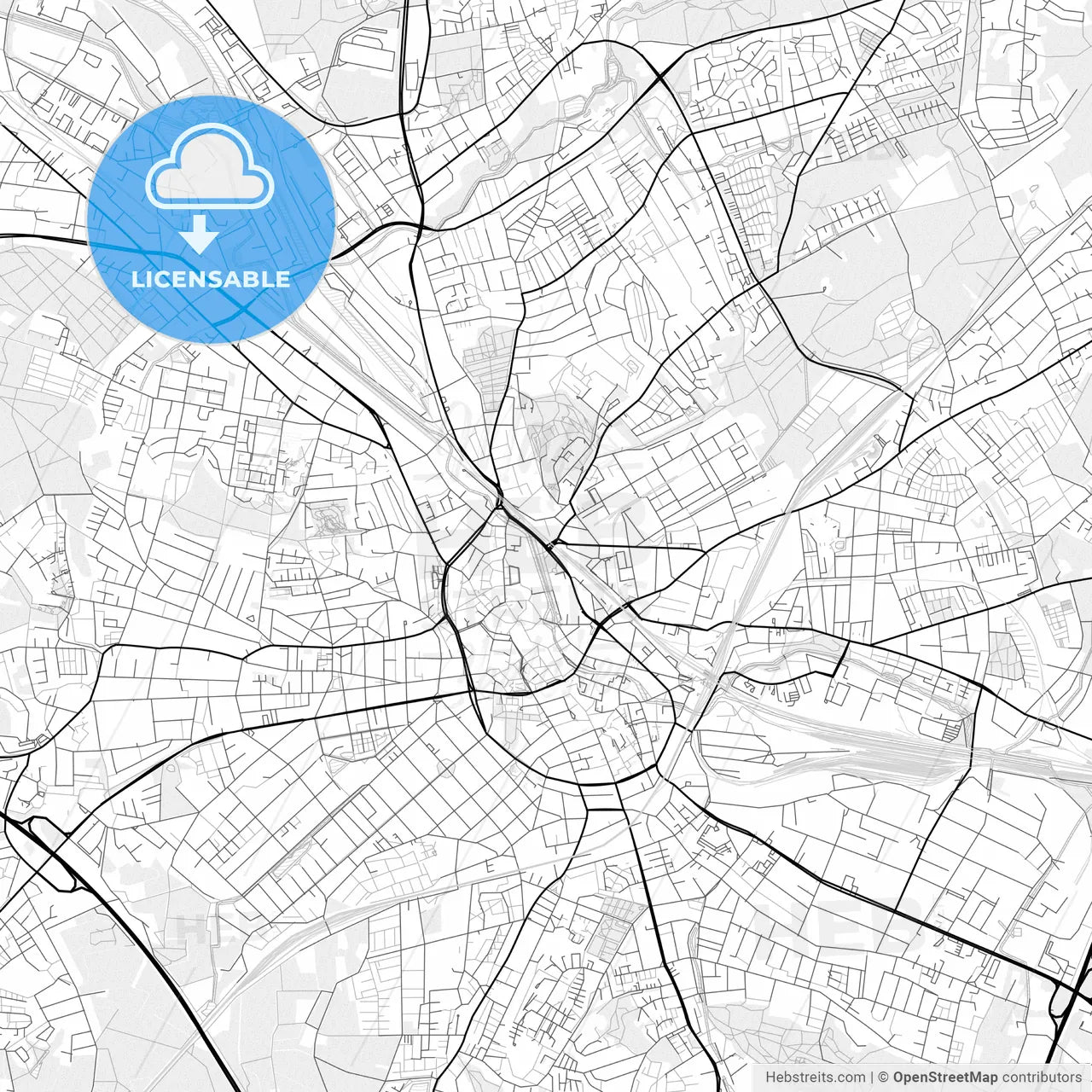 Vector PDF map of Osnabruck, Germany