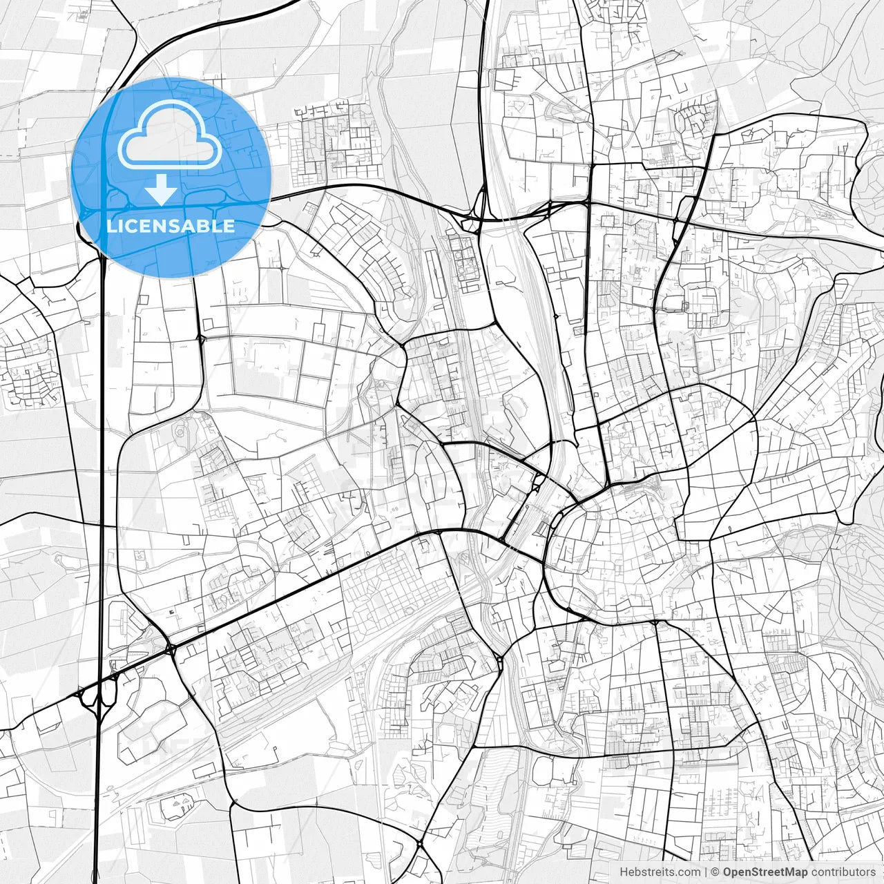 Vector PDF map of Gottingen, Germany