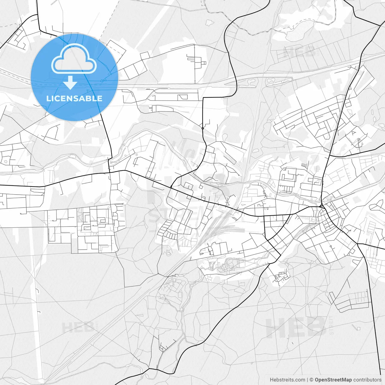 Vector PDF map of Eberswalde, Germany