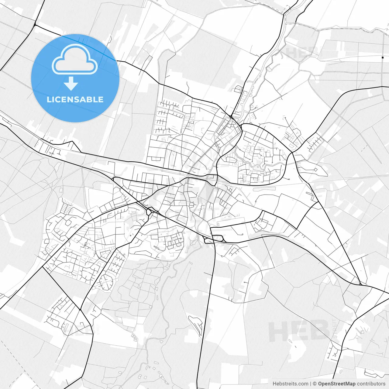 Vector PDF map of Buxtehude, Germany