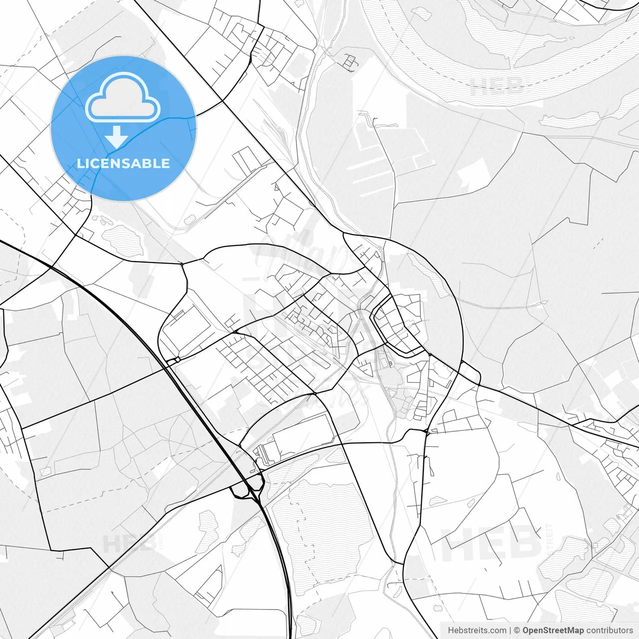 Vector PDF map of Rheinberg, Germany
