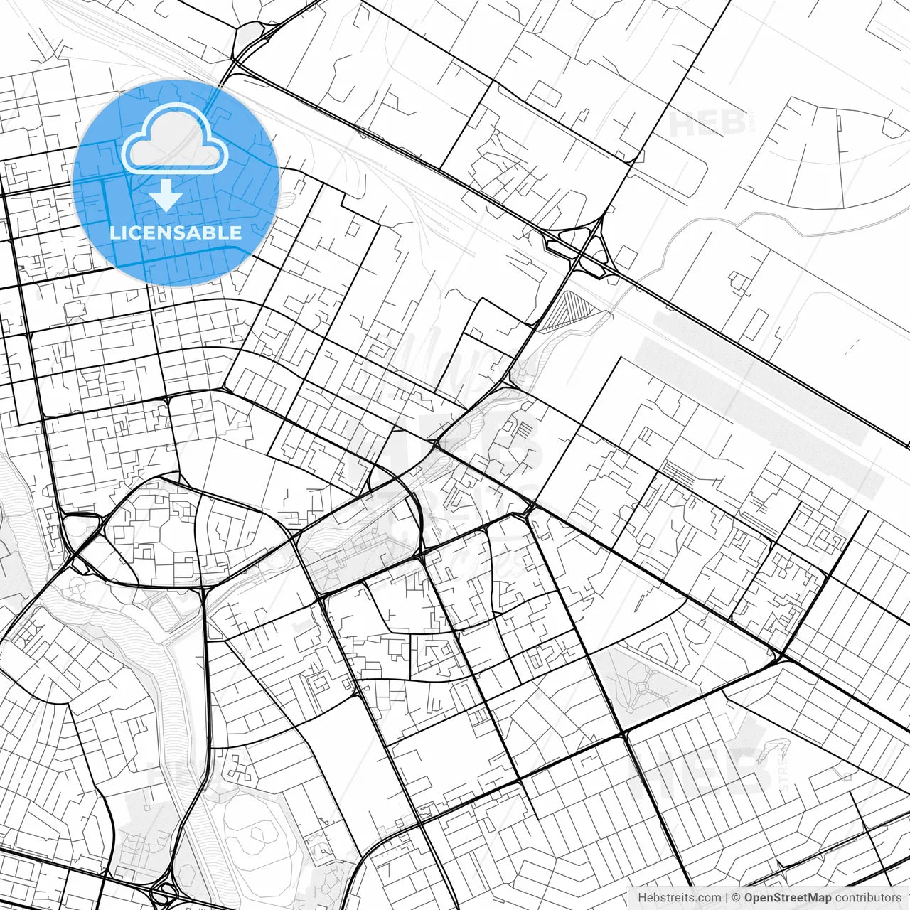 Vector PDF map of Astana, Kazakhstan