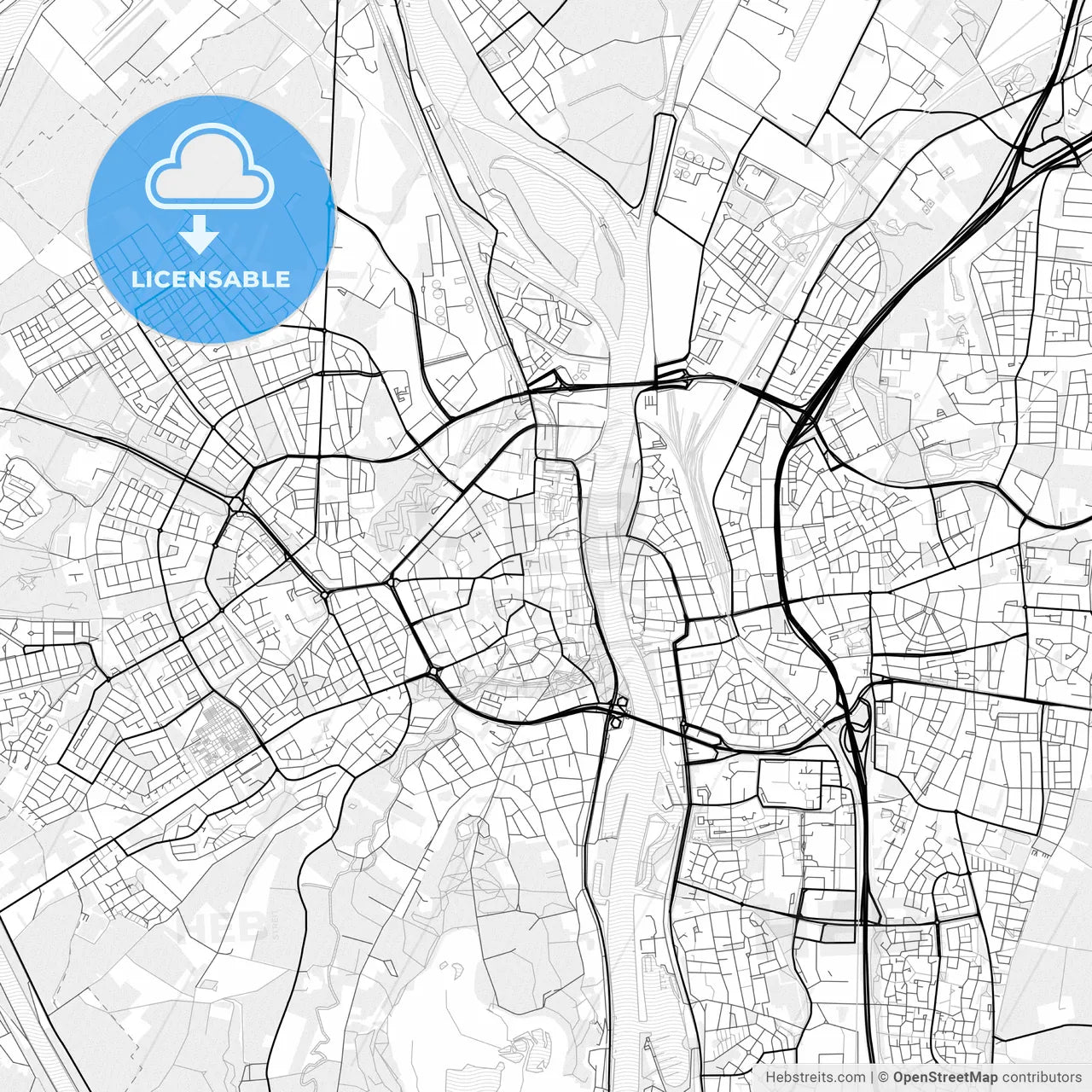 Vector PDF map of Maastricht, Netherlands