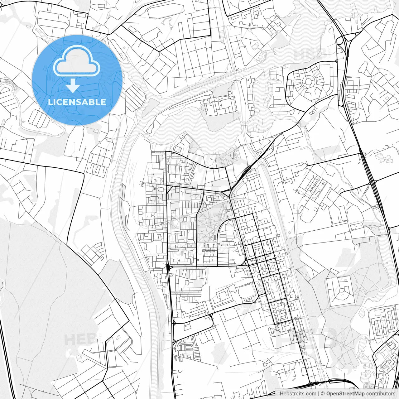 Vector PDF map of Dolgoprudny, Russia