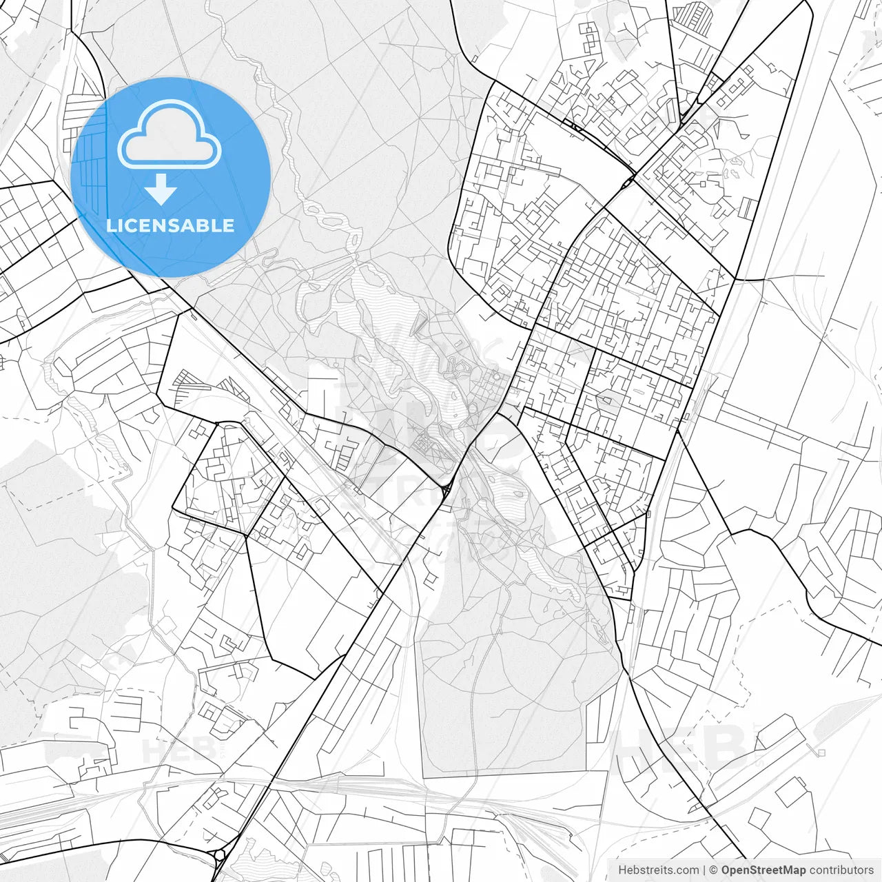 Vector PDF map of Gatchina, Russia