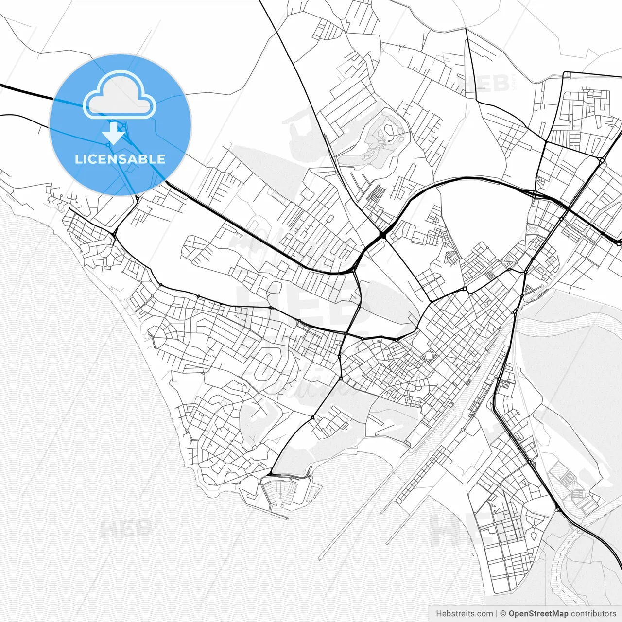 Vector PDF map of El Puerto de Santa María, Spain