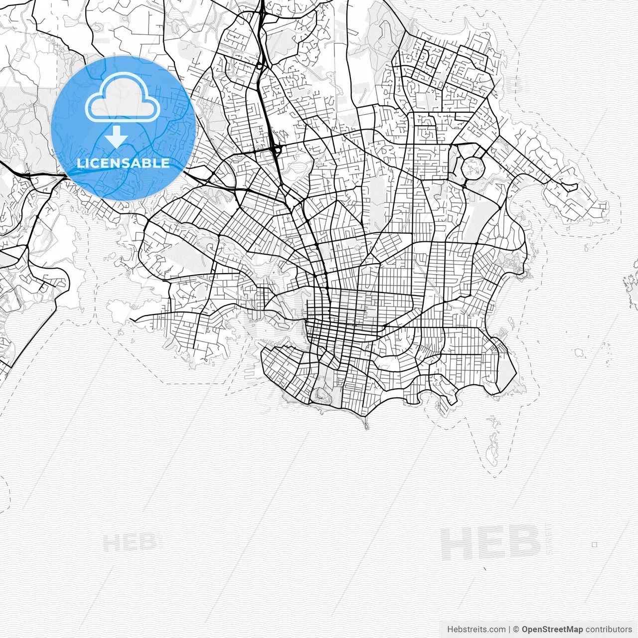 Vector PDF map of Victoria, Canada