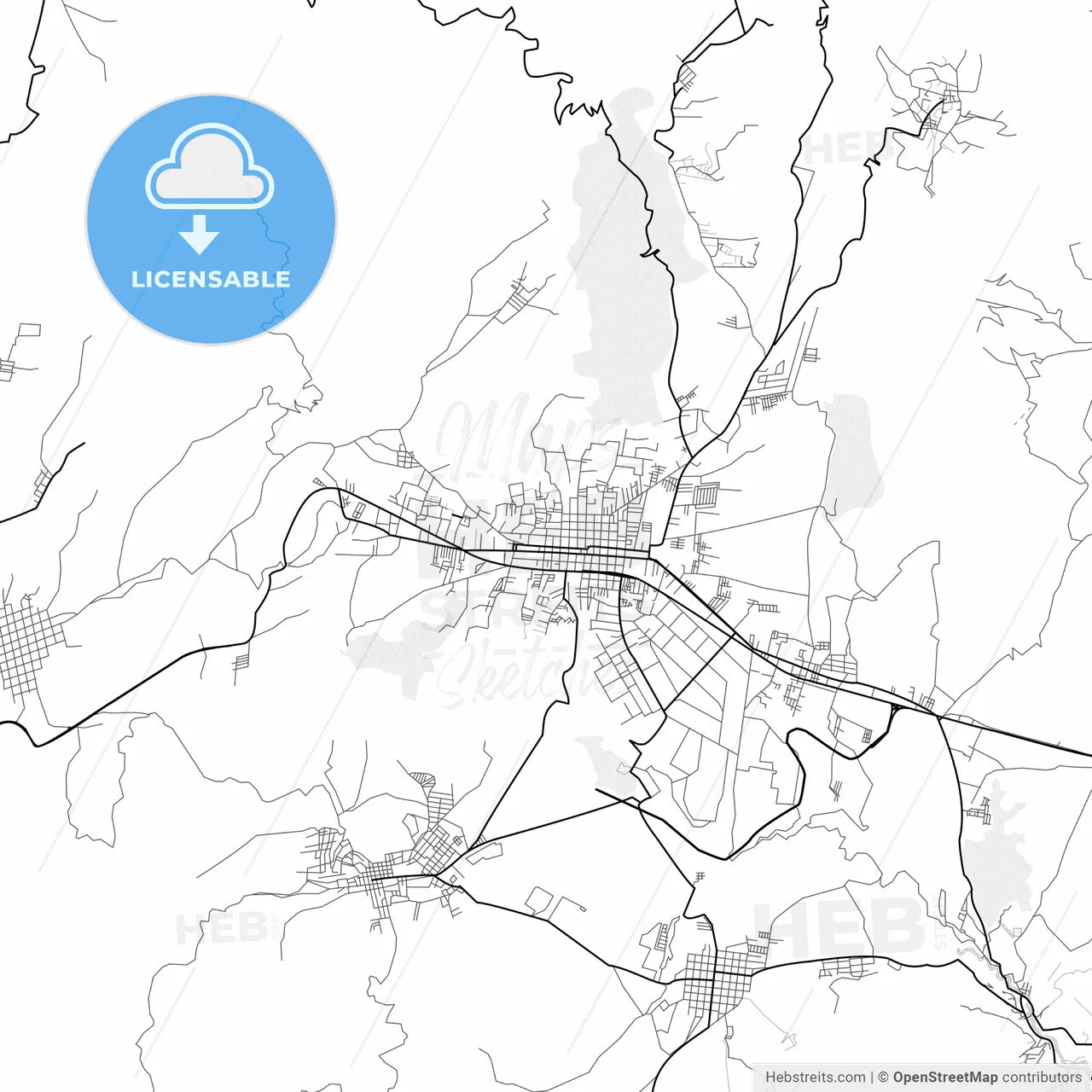 Vector PDF map of Chimaltenango, Guatemala