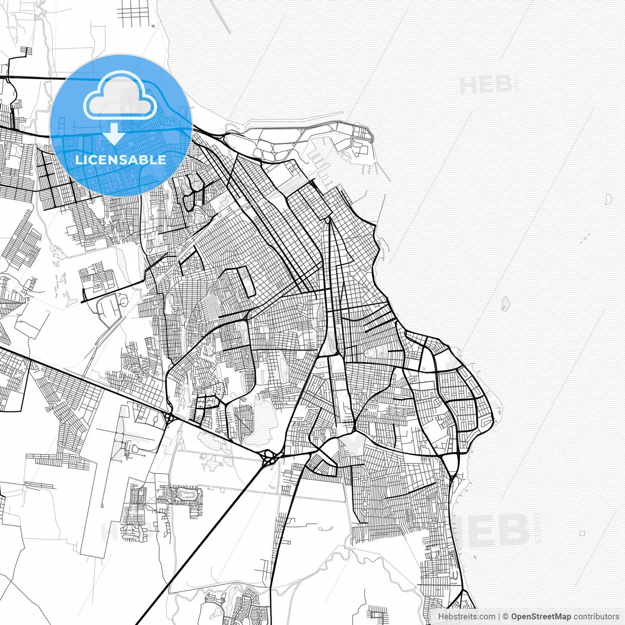 Vector PDF map of Heroica Veracruz, Mexico