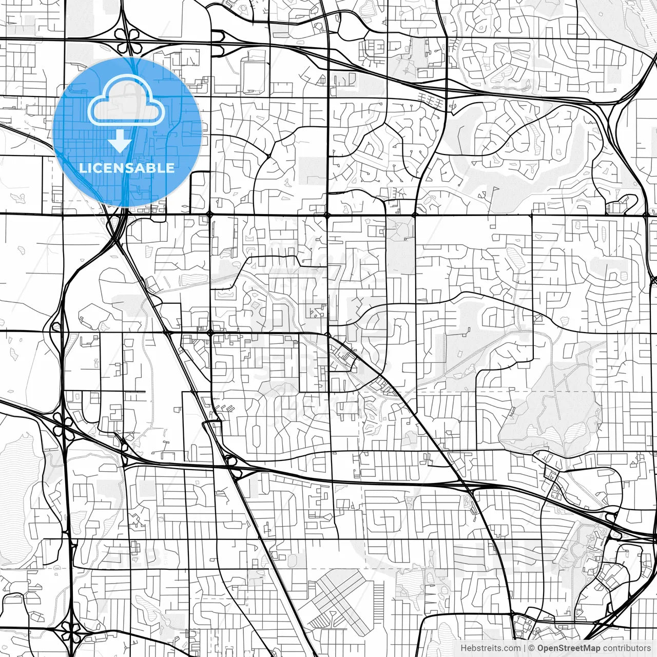 Vector PDF map of Brooklyn Park, Minnesota, United States