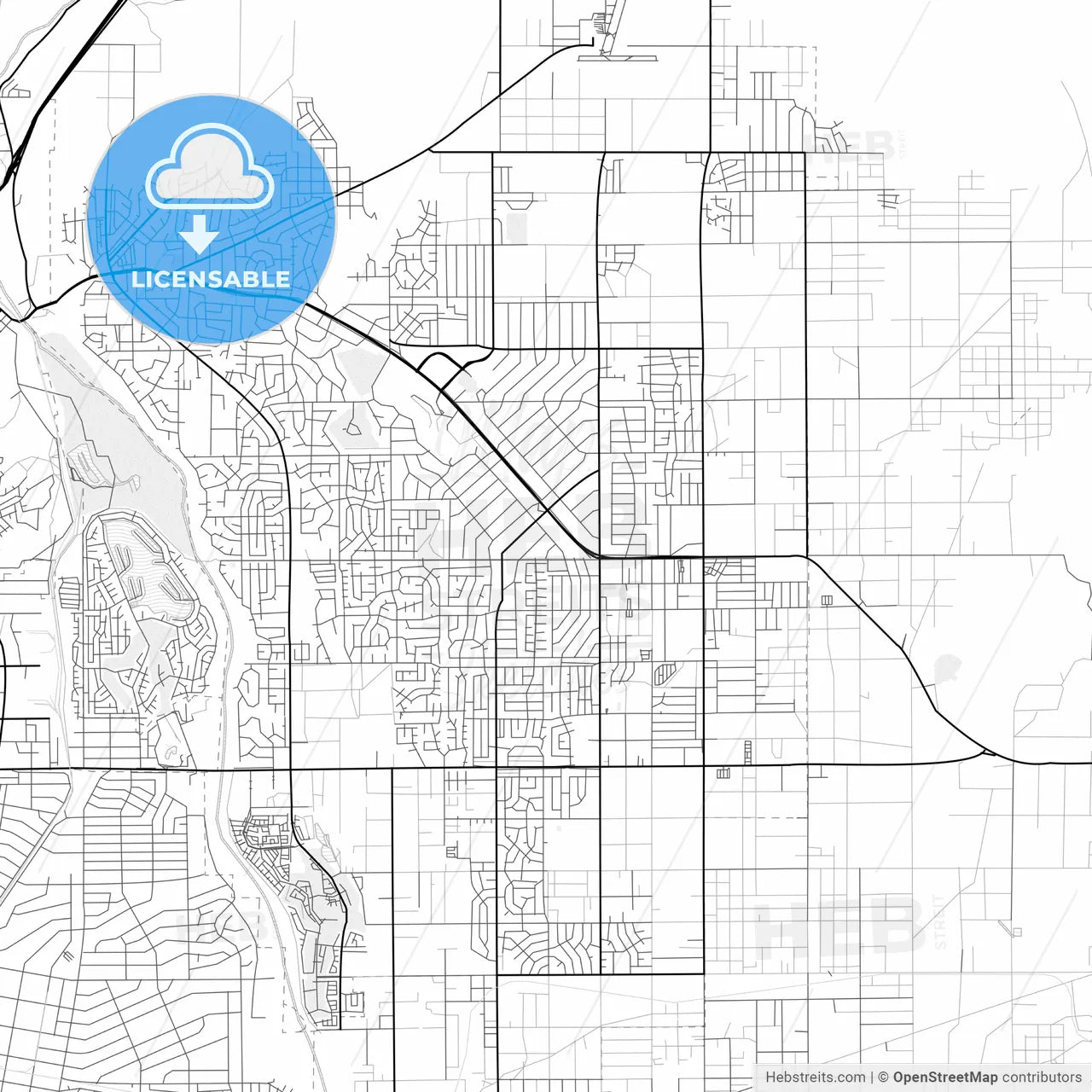 Vector PDF map of Apple Valley, California, United States