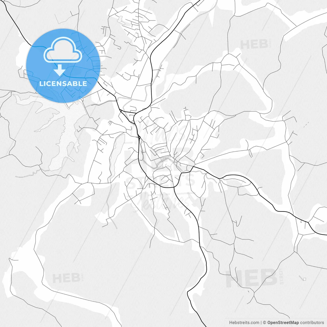 Vector PDF map of Gradačac, Bosnia and Herzegovina
