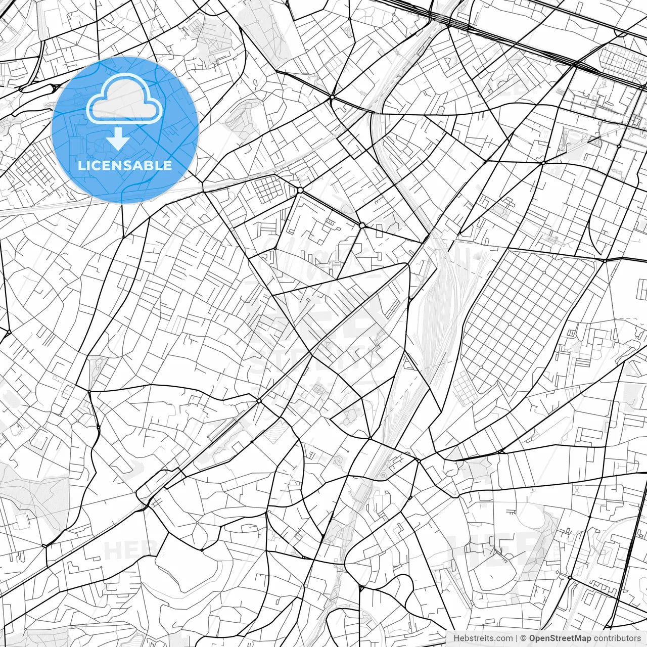 Vector PDF map of Châtillon, France