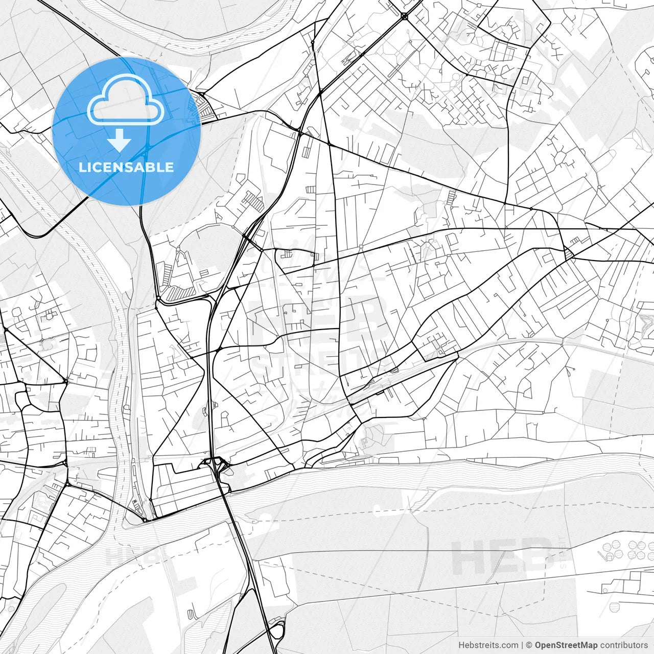 Vector PDF map of Conflans-Sainte-Honorine, France