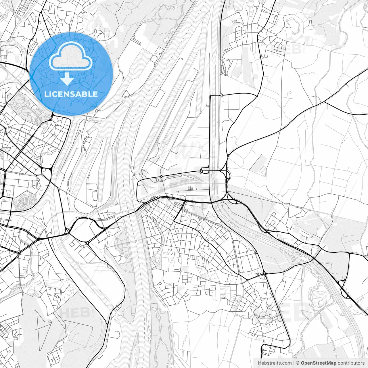 Vector PDF map of Kehl, Germany