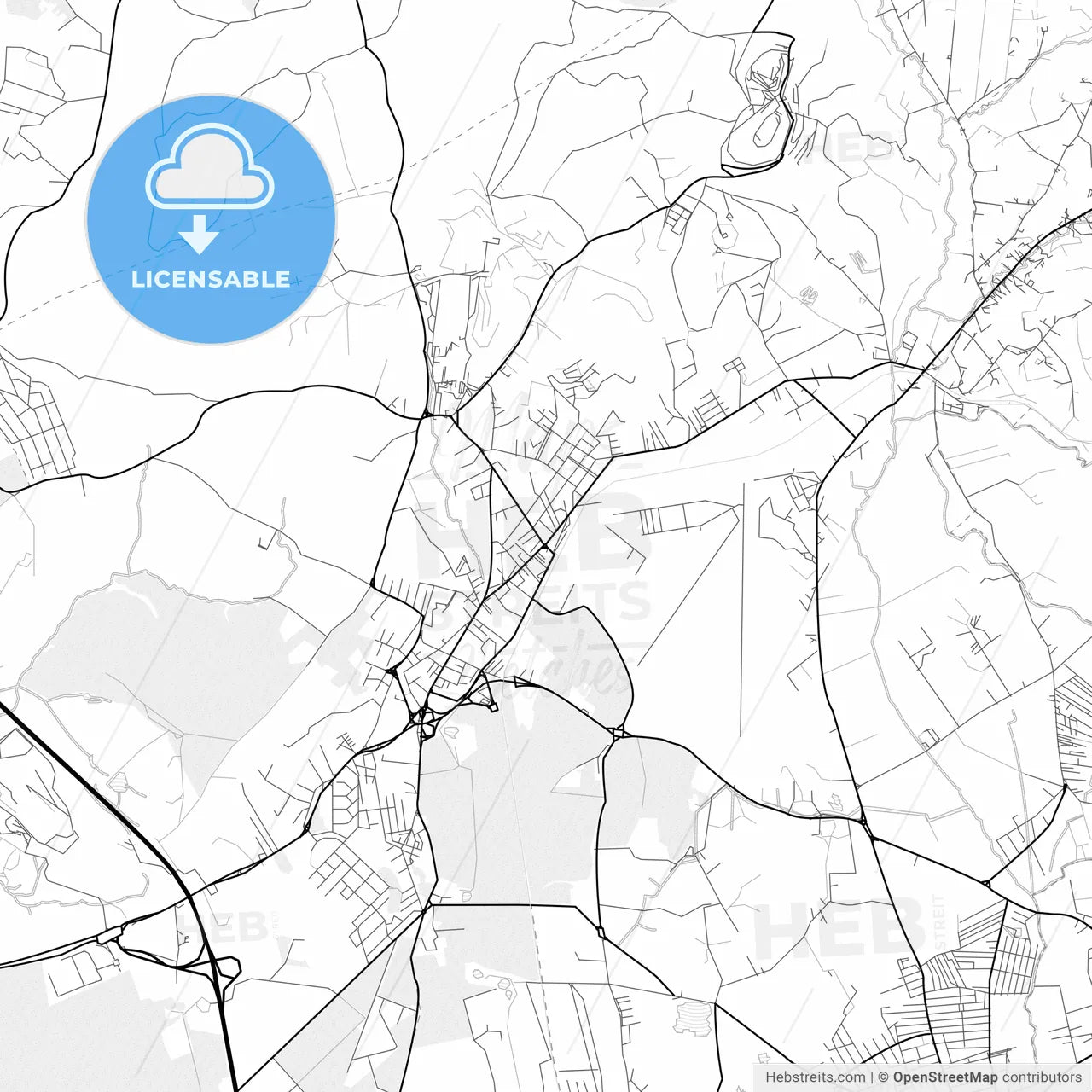 Vector PDF map of Guidonia Montecelio, Italy