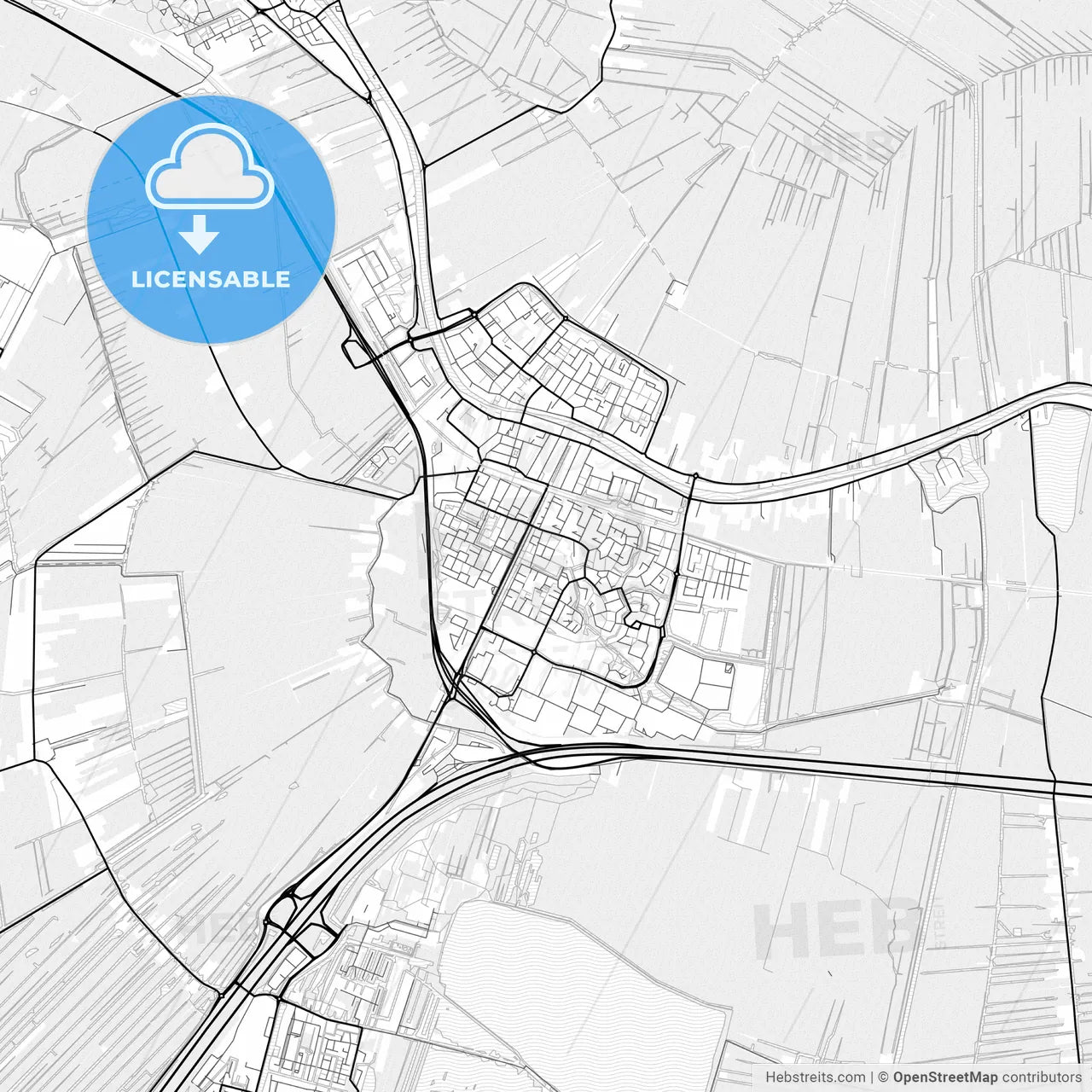 Vector PDF map of Bodegraven-Reeuwijk, Netherlands