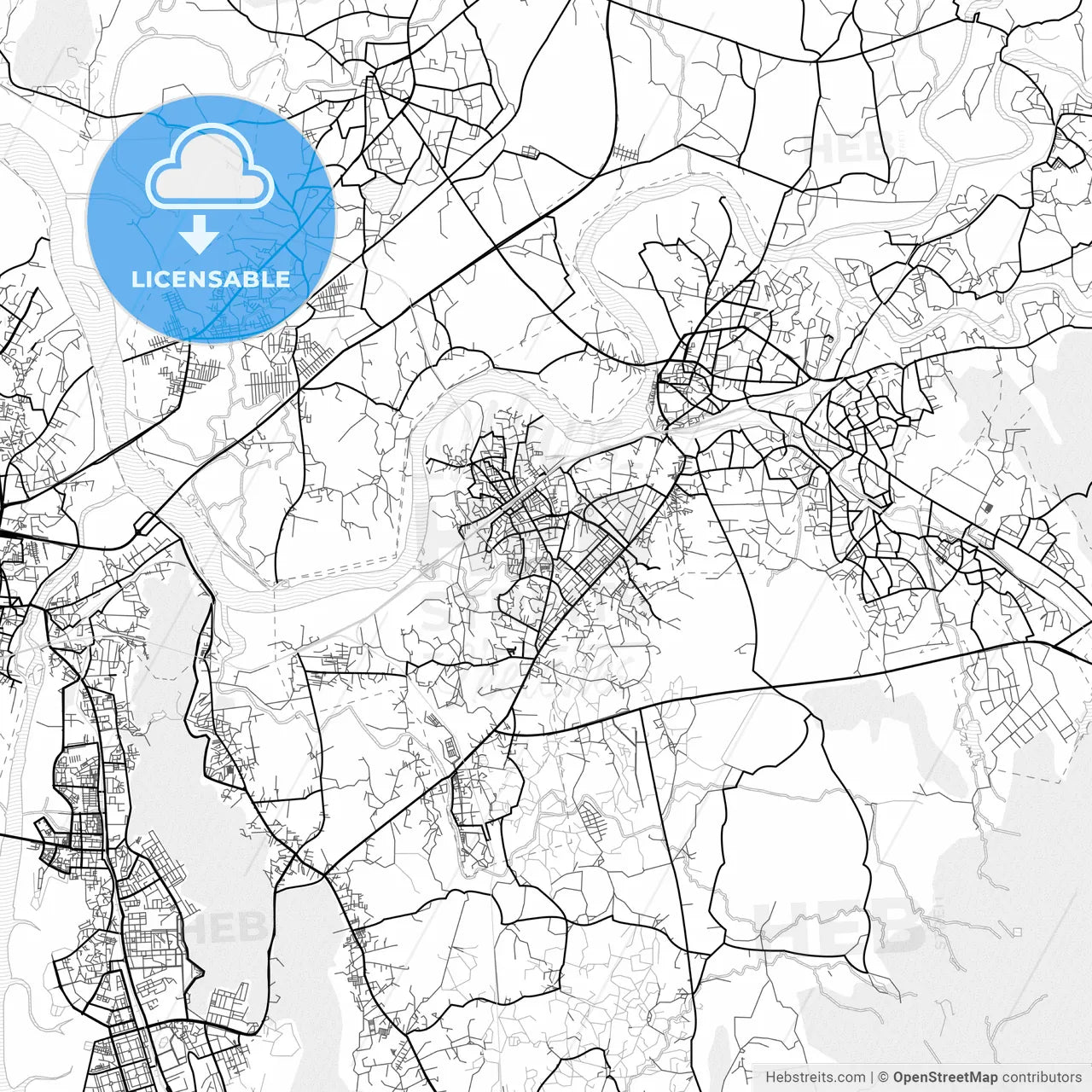 Vector PDF map of Kalyan-Dombivli, India