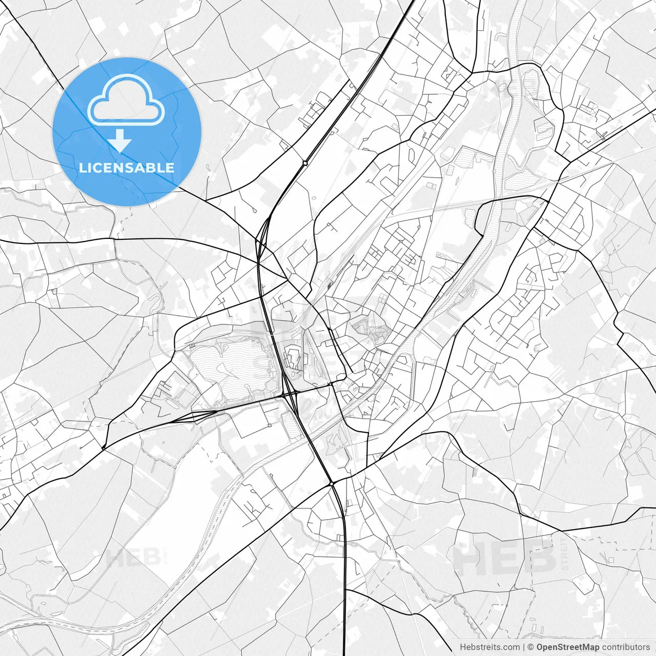 Vector PDF map of Oudenaarde, Belgium