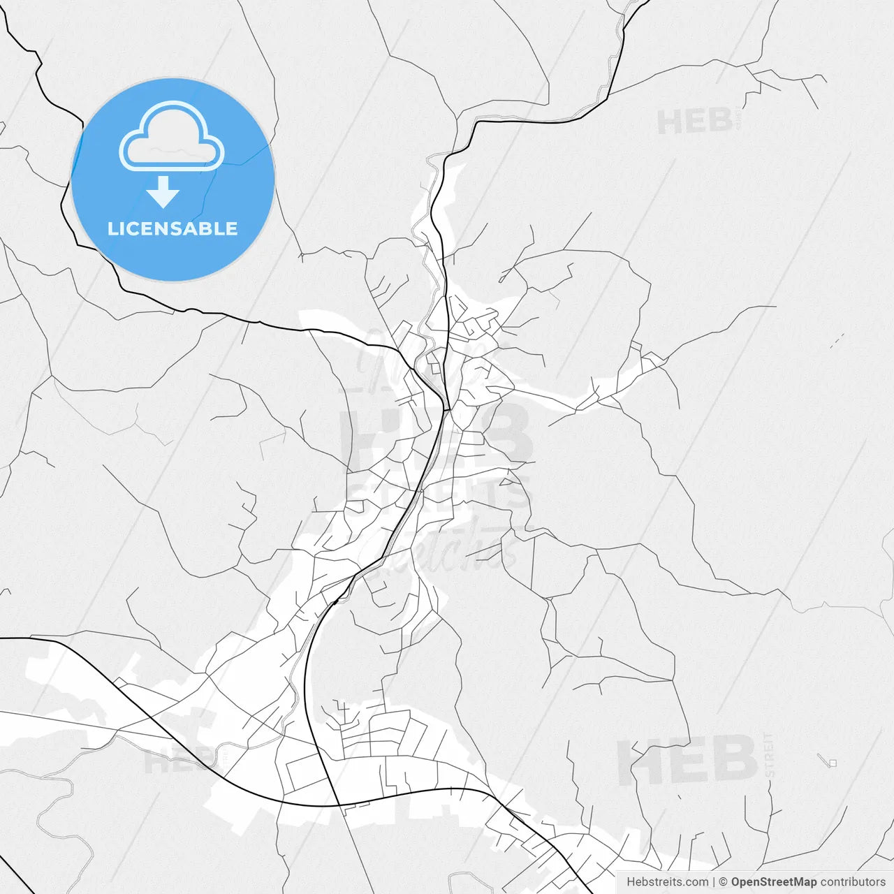 Vector PDF map of Gračanica, Bosnia and Herzegovina