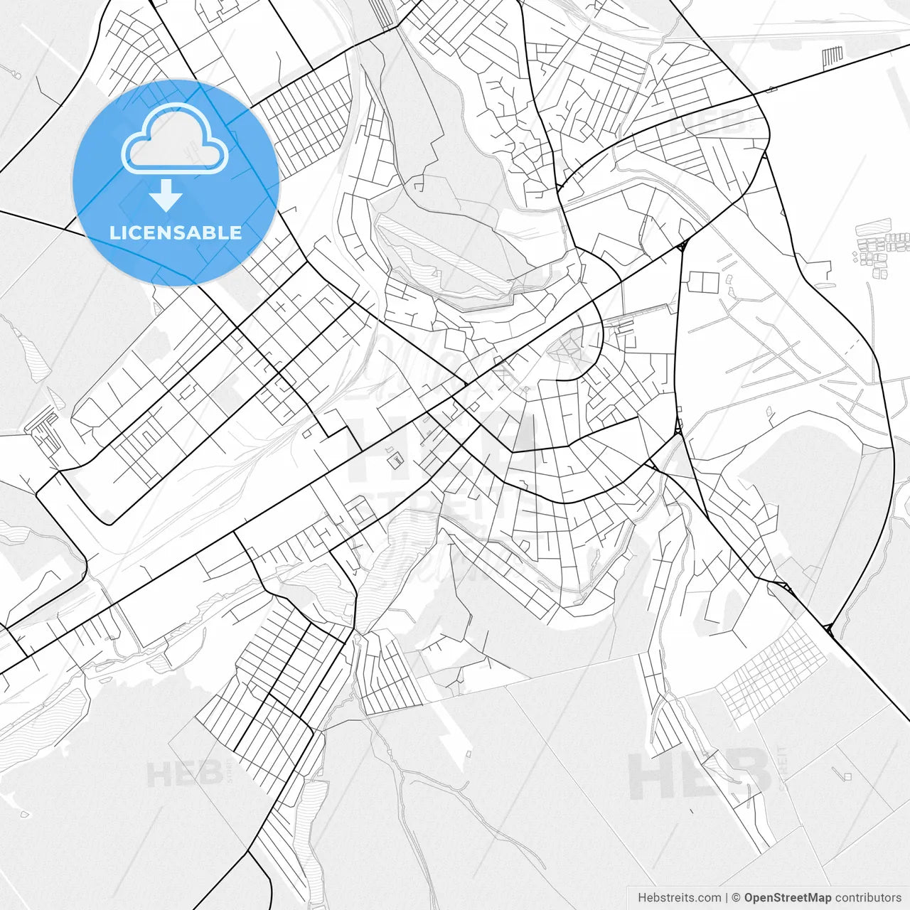 Vector PDF map of Bălți, Moldova