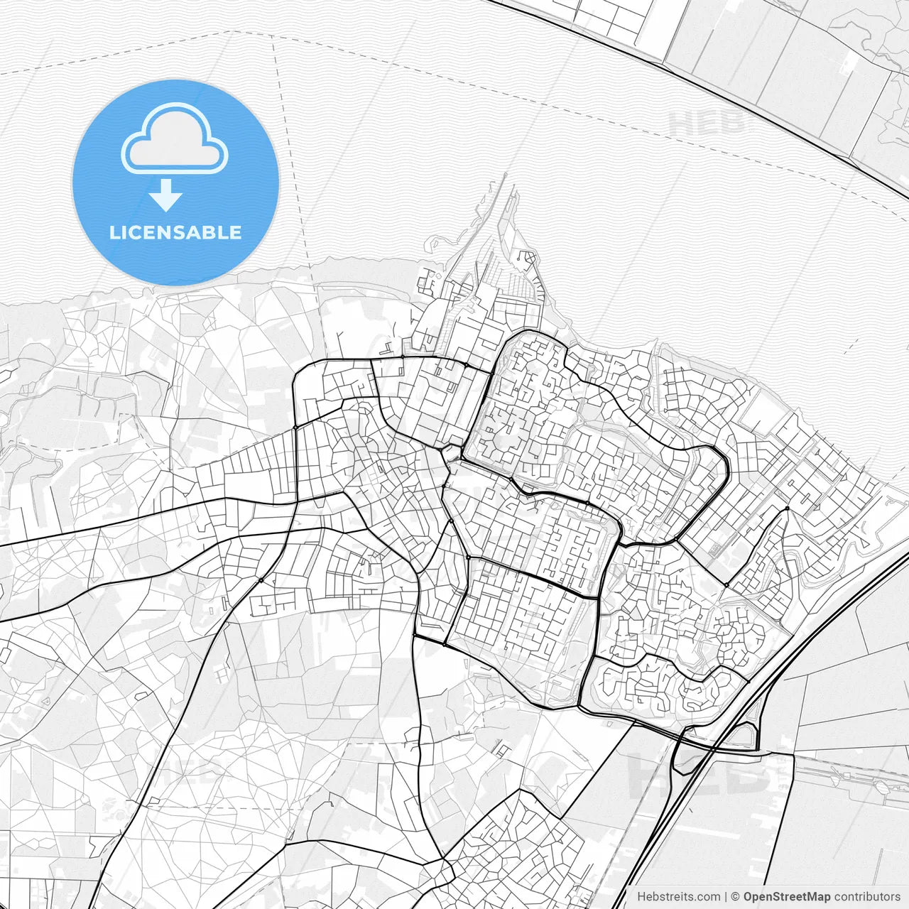 Vector PDF map of Huizen, Netherlands